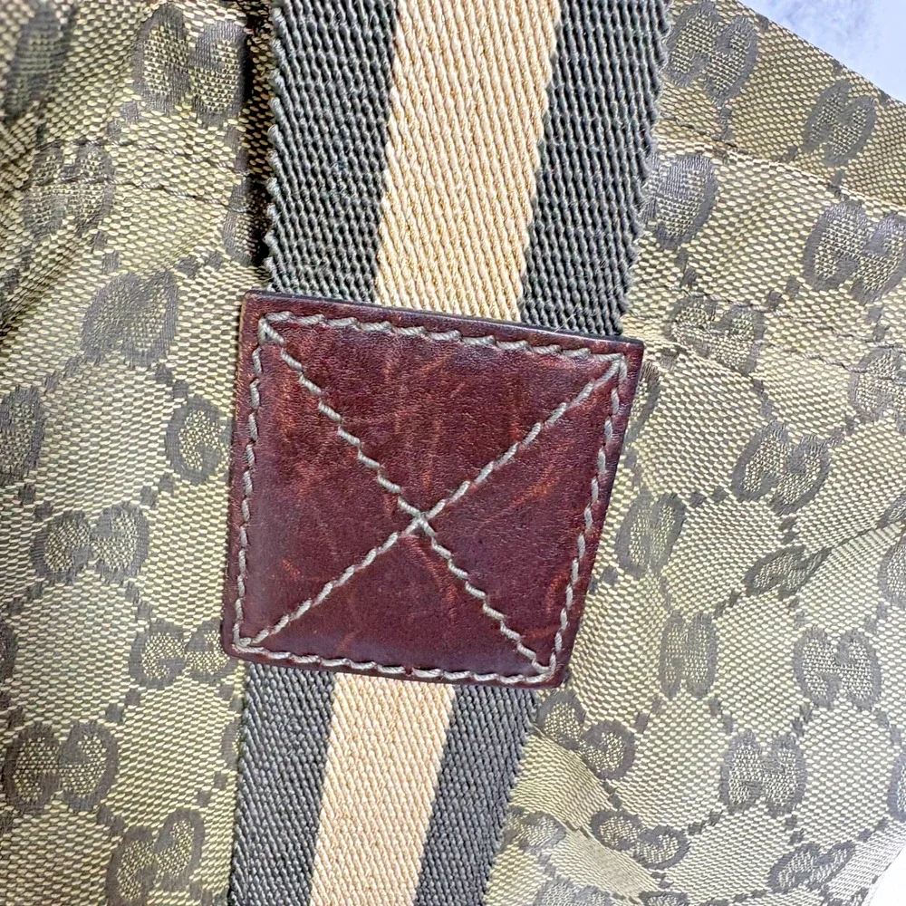 Rare Green Gucci Tote Bag Large GG Canvas Baby School Teacher Sports Travel City